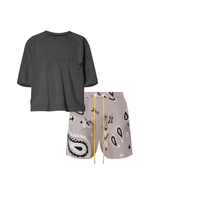 Paisley Knit Shorts - Taupe | mnml | shop now
