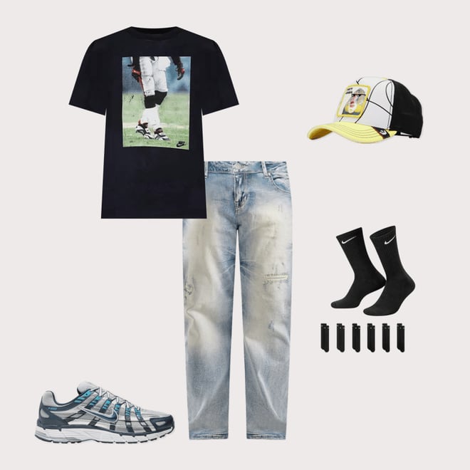 Smoke Rise Wave Effect Straight Denim Jeans