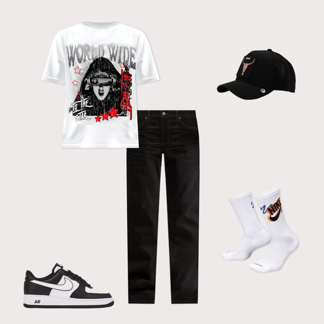 GIORGIO WEST LLC Old World Wide Star White Tee