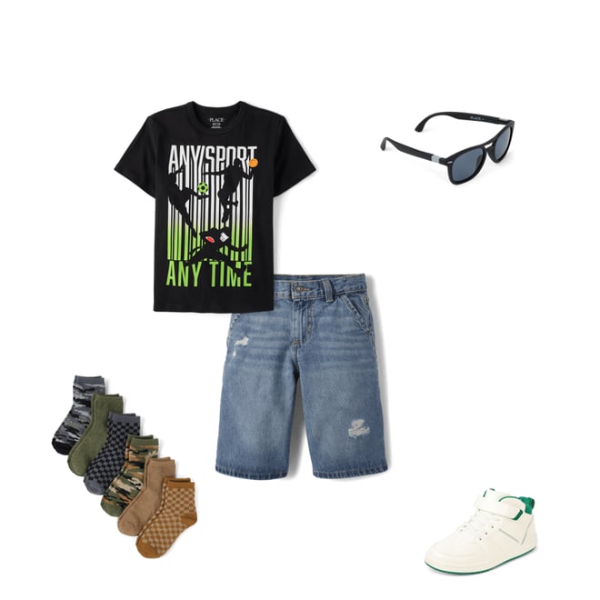 6th bundle featuring 4 items which compliment Boys Contrast Cuff Mid Top Sneakers