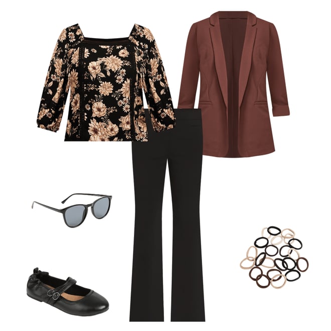 Plus Size Floral Crochet Trim Blouse