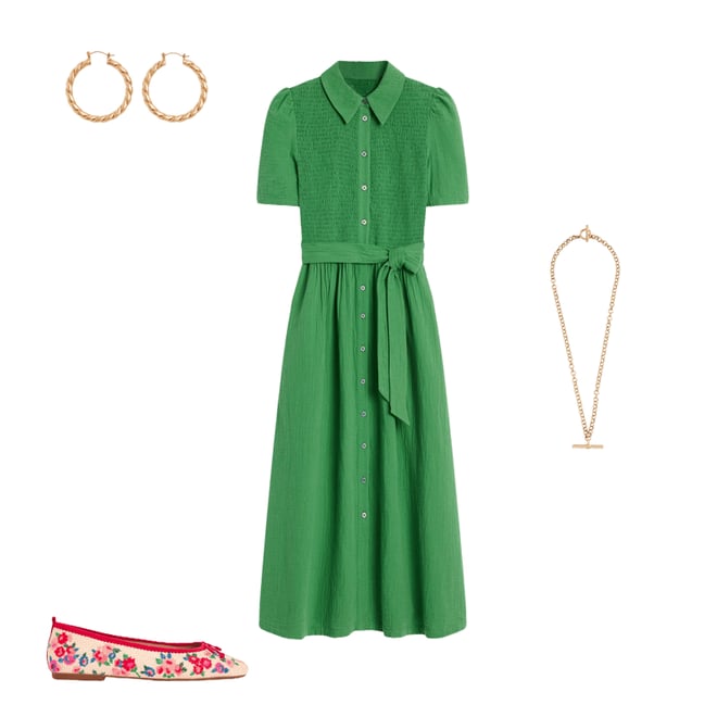 1st bundle featuring 3 items which compliment Amber Double Cloth Midi Dress-Paradise Green