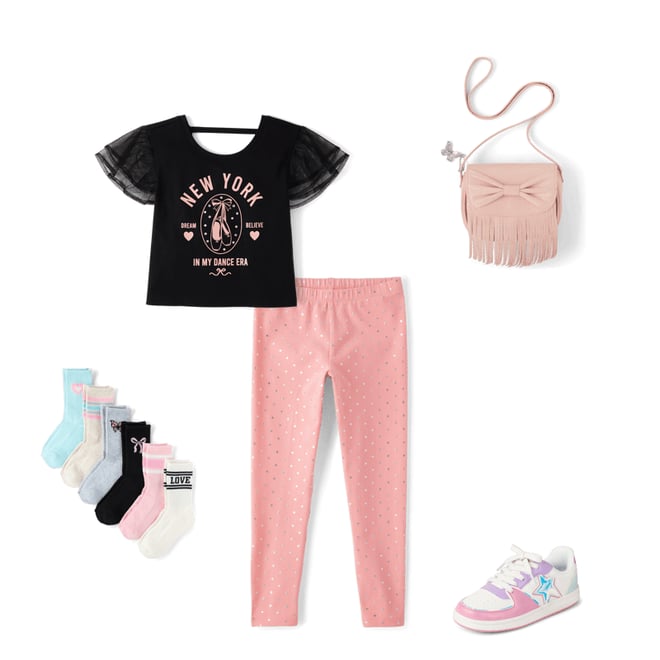 3rd bundle featuring 4 items which compliment Girls Foil Dot Leggings