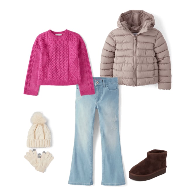 4th bundle featuring 4 items which compliment Girls Cable Knit Sweater