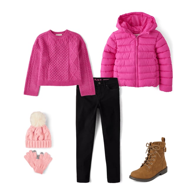 3rd bundle featuring 4 items which compliment Girls Hooded Puffer Jacket