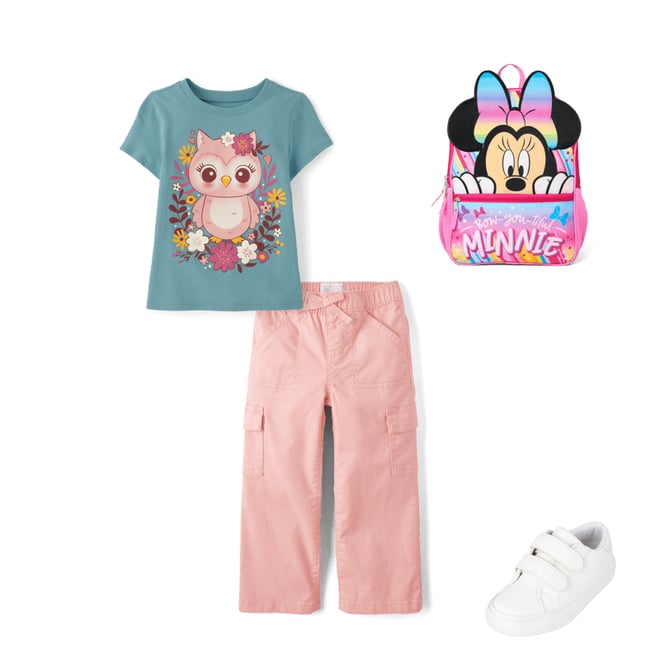 2nd bundle featuring 3 items which compliment Toddler Girls Flower Owl Graphic Tee