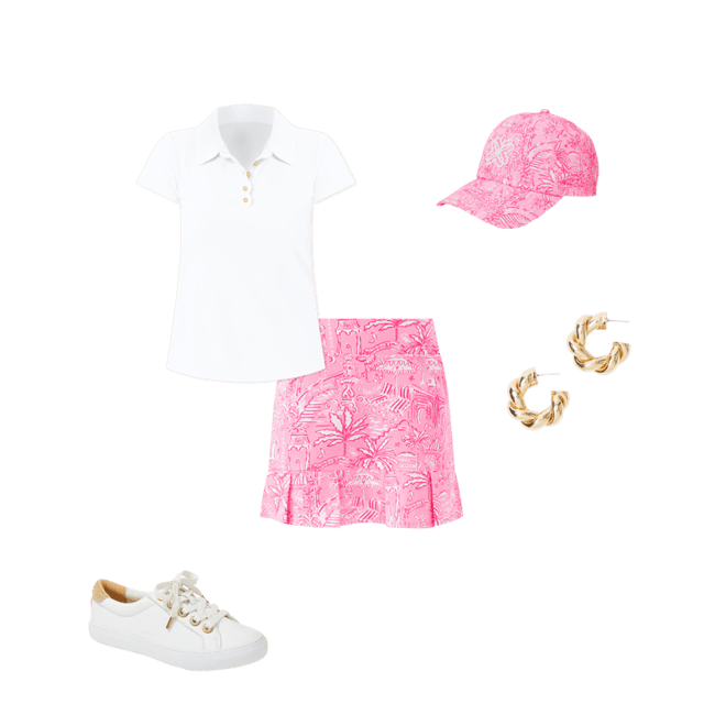 UPF 50+ Luxletic Frida Scallop Polo Top | Lilly Pulitzer