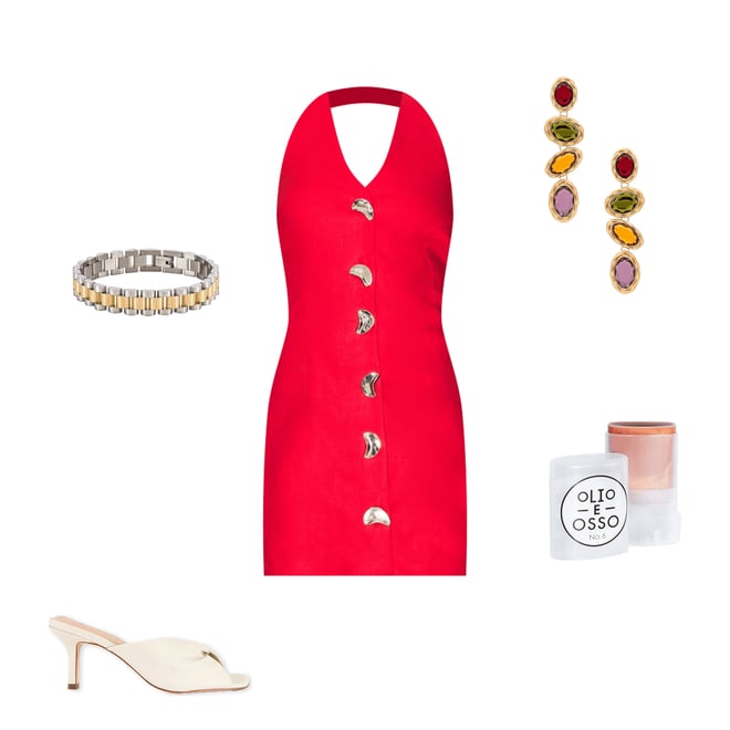 1st bundle featuring 4 items which compliment Button Detail Mini Dress
