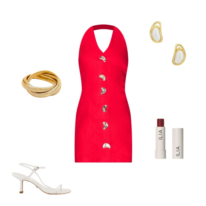 1st bundle featuring 4 items which compliment Button Detail Mini Dress