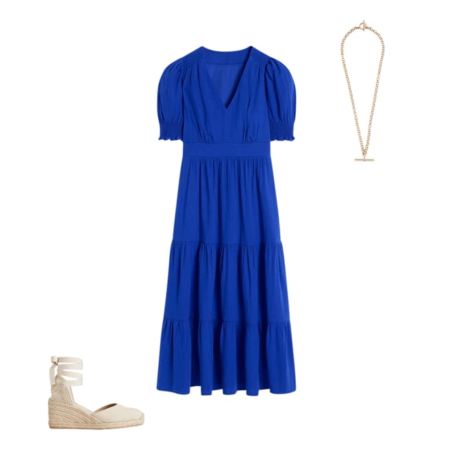 1st bundle featuring 2 items which compliment Anna Double Cloth Midi Dress-Bright Blue