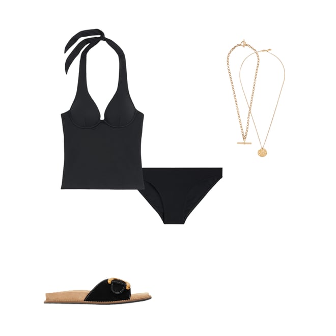 1st bundle featuring 4 items which compliment Enhancer Tankini Top-Black