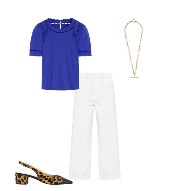 1st bundle featuring 3 items which compliment Mila Trim Detail Top-Bright Blue