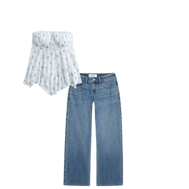 Strapless Handkerchief Hem Top