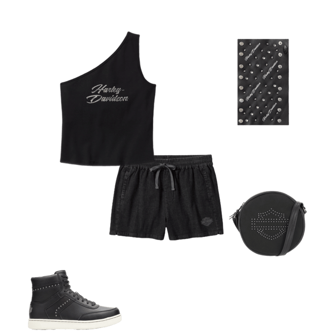 Women's Essential Bling One Shoulder Top | Harley-Davidson USA