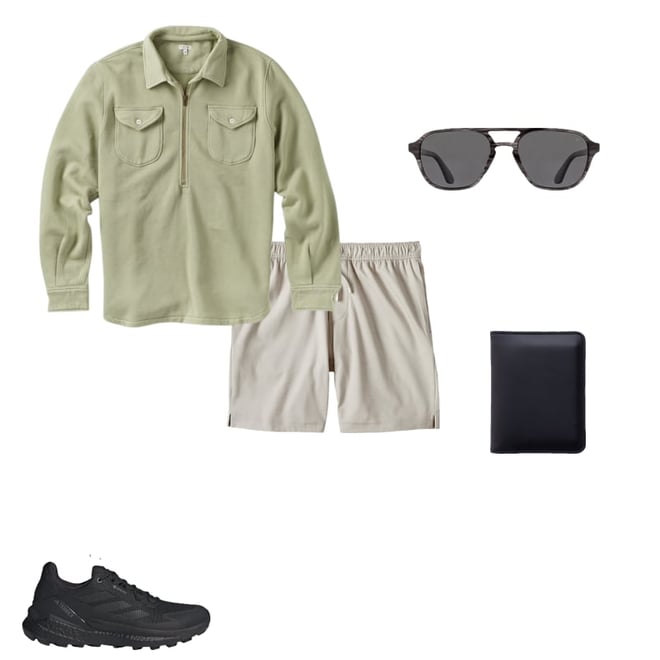 Wythe New York Half Zip Collared Sweatshirt - Faded Olive