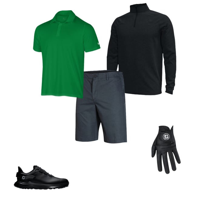Under Armour UA T2 Green Shellrix Print Quarter Zip Golf