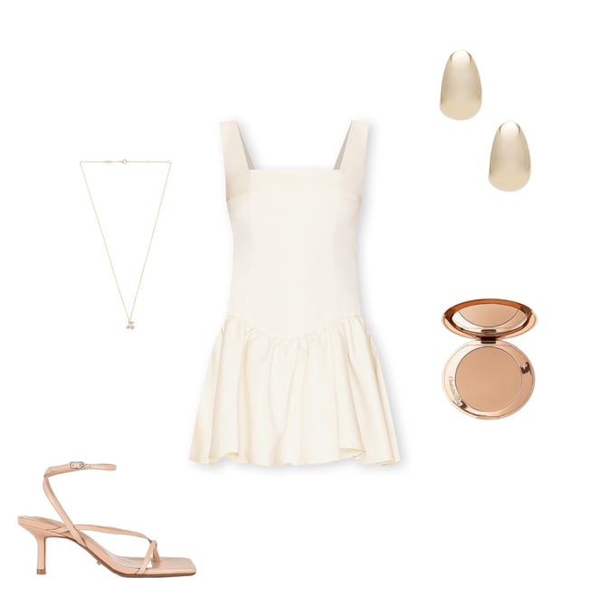 1st bundle featuring 4 items which compliment Corset Peplum Satin Mini Dress