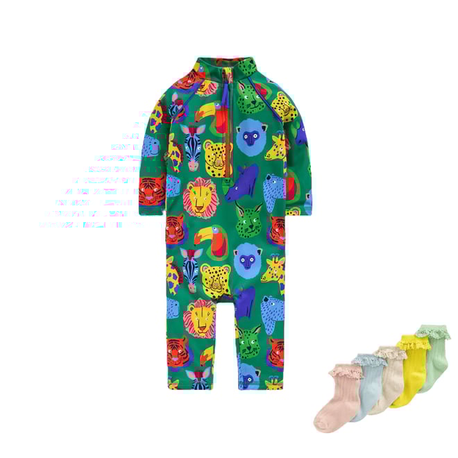 2nd bundle featuring 1 items which compliment Fun Sun Safe Surfsuit-Multi Animal Faces
