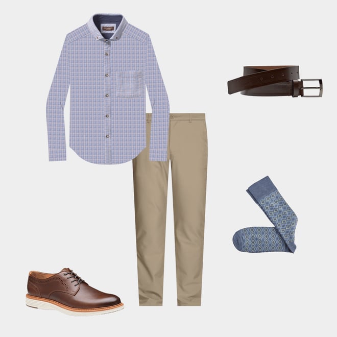 3rd bundle featuring 4 items which compliment Double-Layer Long-Sleeve Shirt