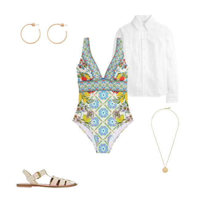 1st bundle featuring 4 items which compliment Porto V-Neck Swimsuit-Multi, Citrus Vine Tile