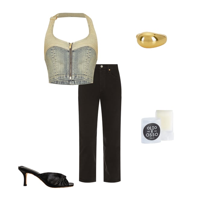 1st bundle featuring 4 items which compliment Roxie Denim Halter Top