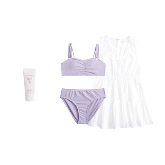 sweetheart cinched two-piece swimsuit