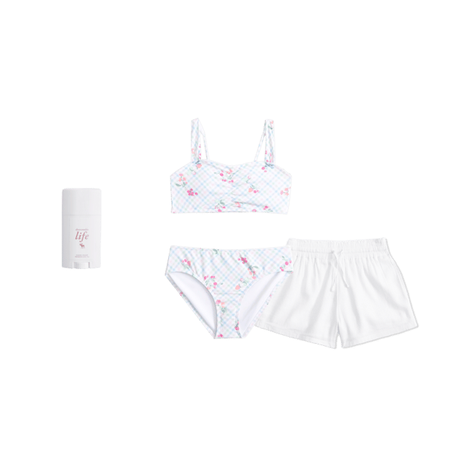 sweetheart cinched two-piece swimsuit