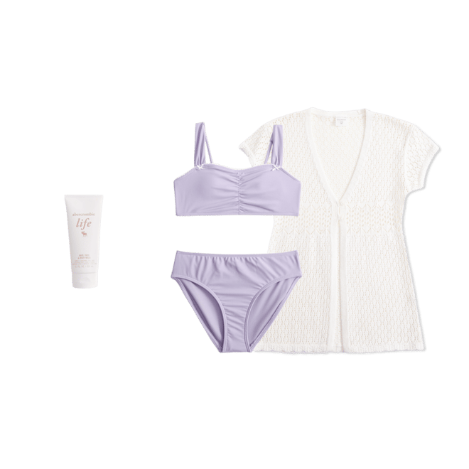 sweetheart cinched two-piece swimsuit