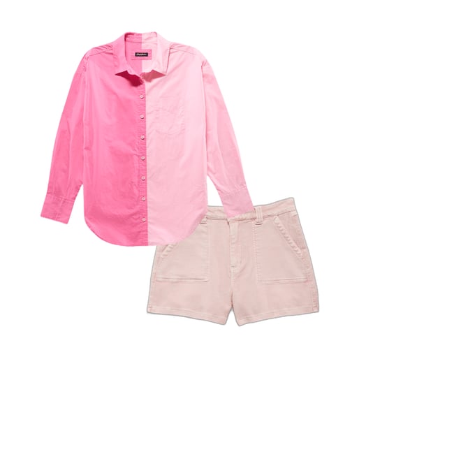 2nd bundle featuring 1 items which compliment  Amorita Stretch Terry High Rise Utility Shorts - Pink