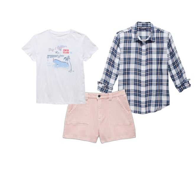 1st bundle featuring 2 items which compliment  Amorita Stretch Terry High Rise Utility Shorts - Pink