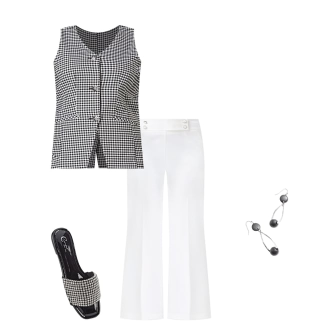  Cato Fashions | Cato Plus Size Ivory Button Waist Trousers