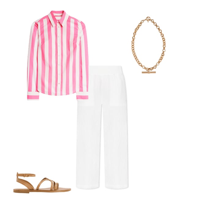 3rd bundle featuring 3 items which compliment Sienna Cotton Shirt-Pink Rose Wide Stripe