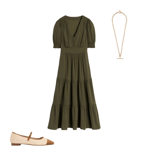 1st bundle featuring 2 items which compliment Anna Double Cloth Midi Dress-Woodland Green