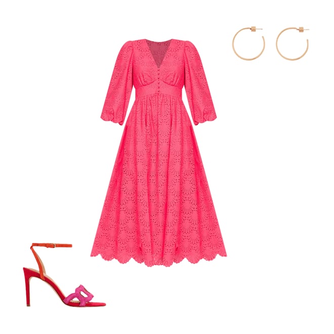 1st bundle featuring 2 items which compliment Lola Broderie Maxi Dress-Camelia Pink