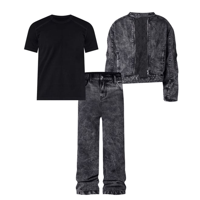 Moto Denim Jacket - Vintage Black | mnml | shop now