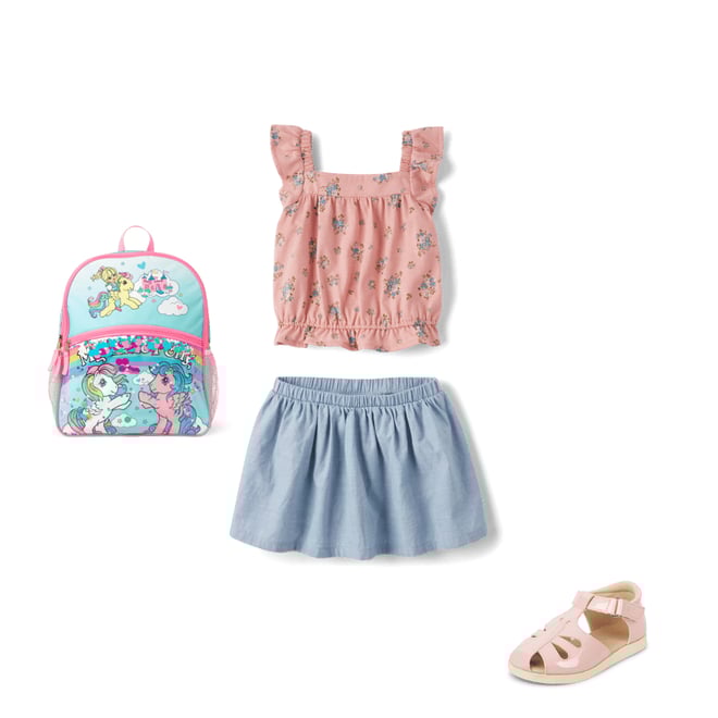Toddler Girls Sleeveless Floral Tank Top And Skort 2-Piece