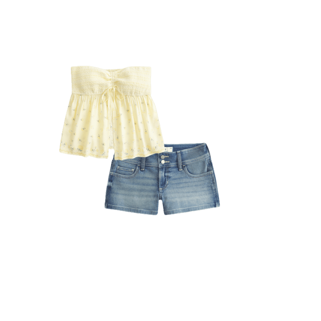 Easy Strapless Smocked Bust Babydoll Top
