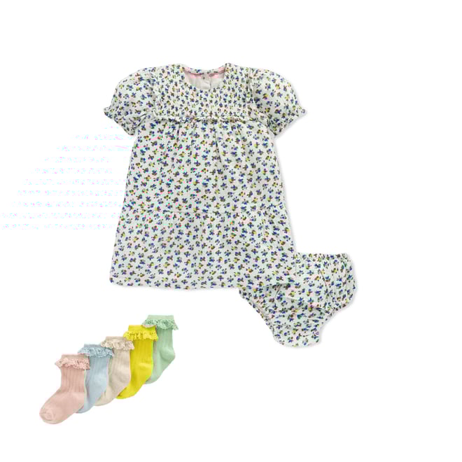 1st bundle featuring 1 items which compliment Double Cloth Dress-Soft Ivory Ditsy