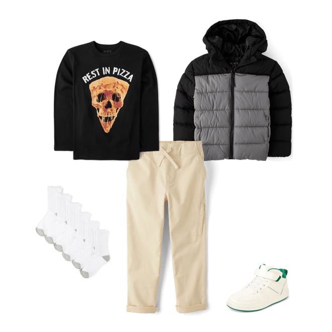 4th bundle featuring 4 items which compliment Boys Contrast Cuff Mid Top Sneakers