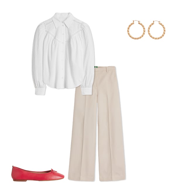 2nd bundle featuring 3 items which compliment Wide Flare Pants-Sandpiper Beige