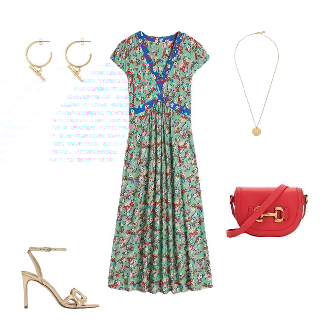 1st bundle featuring 4 items which compliment Bias Cut Jersey Midi Dress-Jade, Painterly Posy