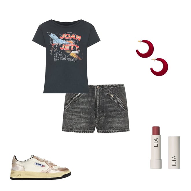 Alexander Wang Moto Short All Over Clear Bead Hotfix in