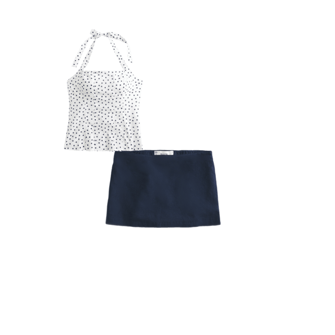 Pleated Open-Back Halter Top