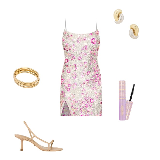 Lovers and Friends Maria Sequin Mini Dress in Silver And Pink | REVOLVE