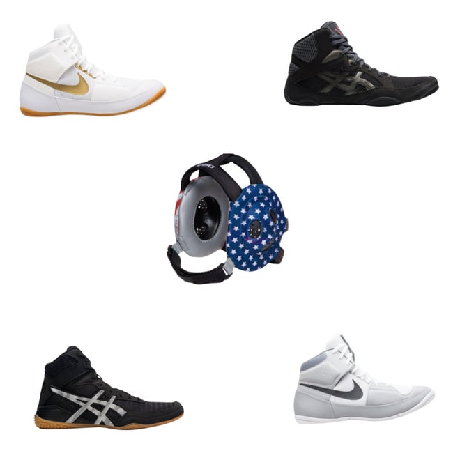 nike white and gold wrestling shoes