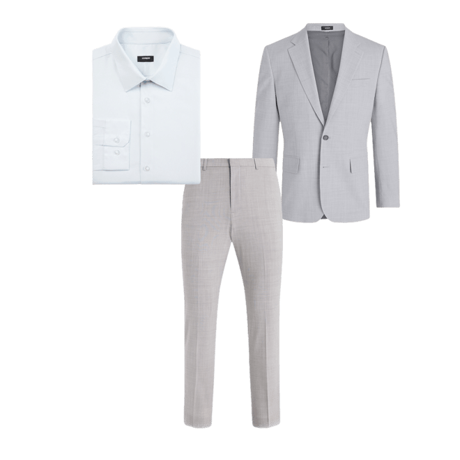 Slim Light Gray Wool-blend Washable Modern Tech Suit Jacket