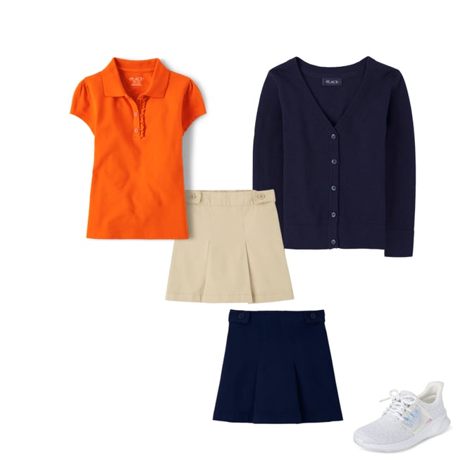 10th bundle featuring 3 items which compliment Girls Uniform Ruffle Pique Polo
