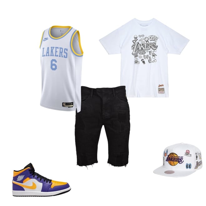Nike LeBron James Los Angeles Lakers Hardwood Classic Blue Swingman Jersey - Men's Medium