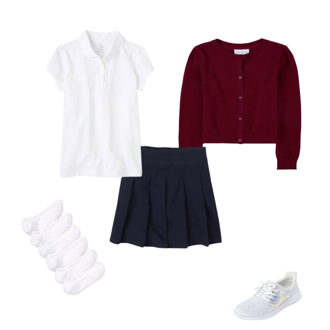 Girls Uniform Twill Woven Pleated Skort