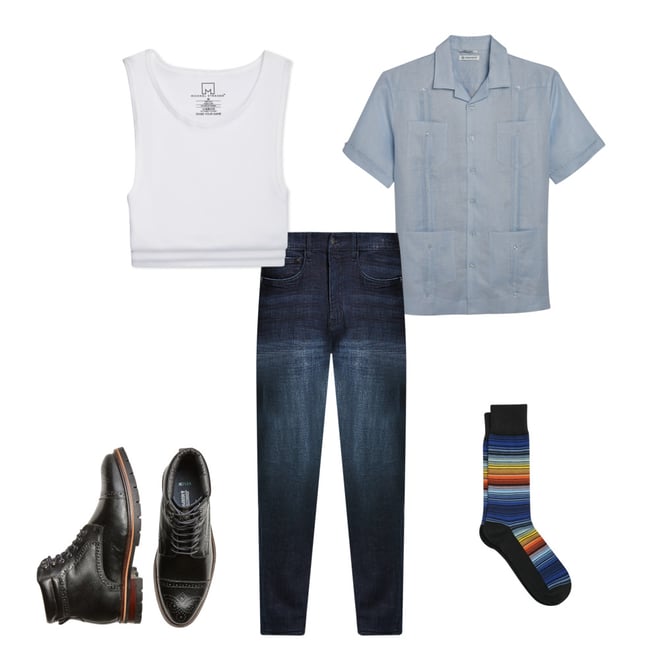 light blue shirt outfit